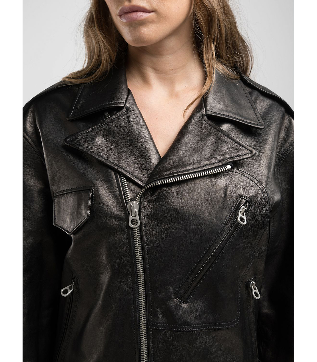 WAXラムレザーバイカージャケット 詳細画像 ブラック 6